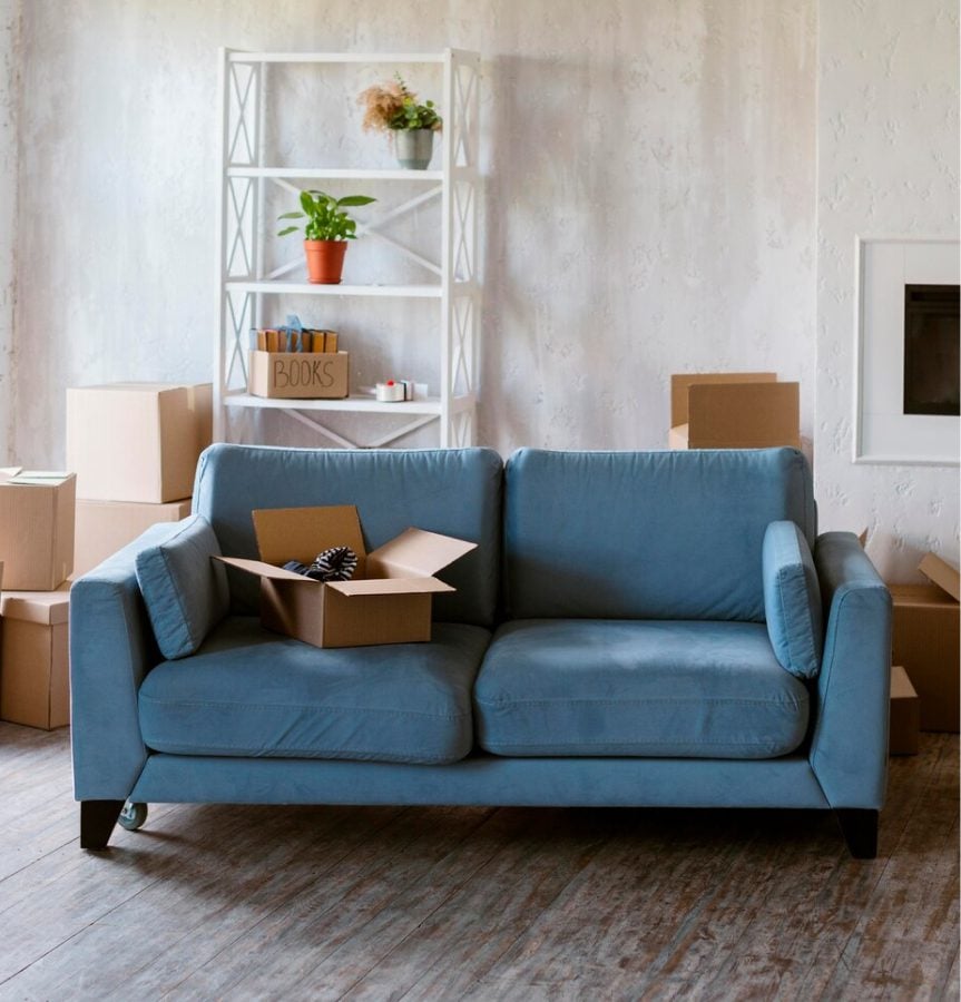 empty living room with sofa